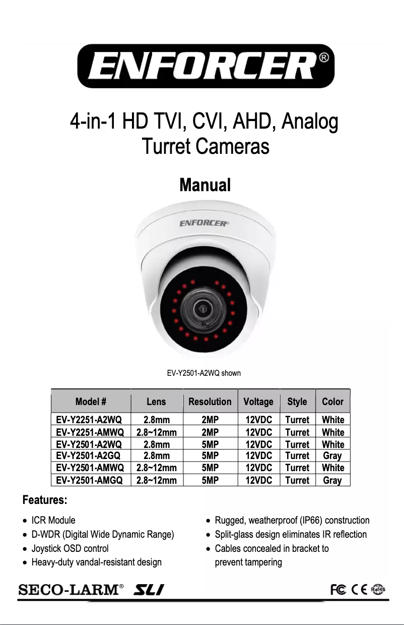 Image de la première page du manuel de l'appareil EV-Y2251-A2WQ