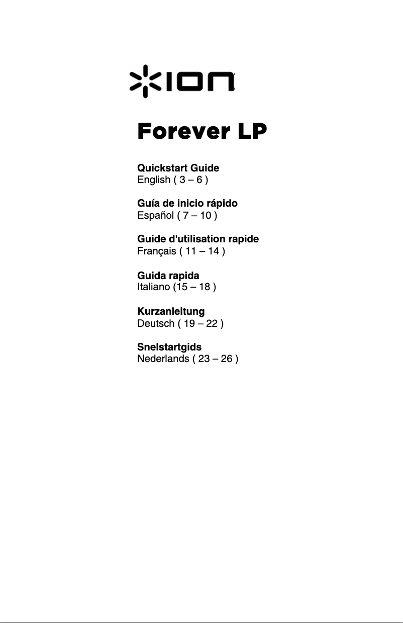 Page 1 de la notice Manuel utilisateur ION Forever LP
