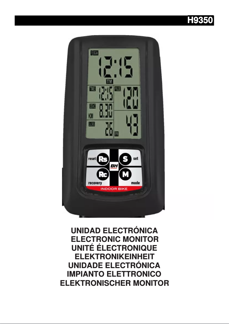 Page 1 de la notice Manuel utilisateur BH Fitness H9158