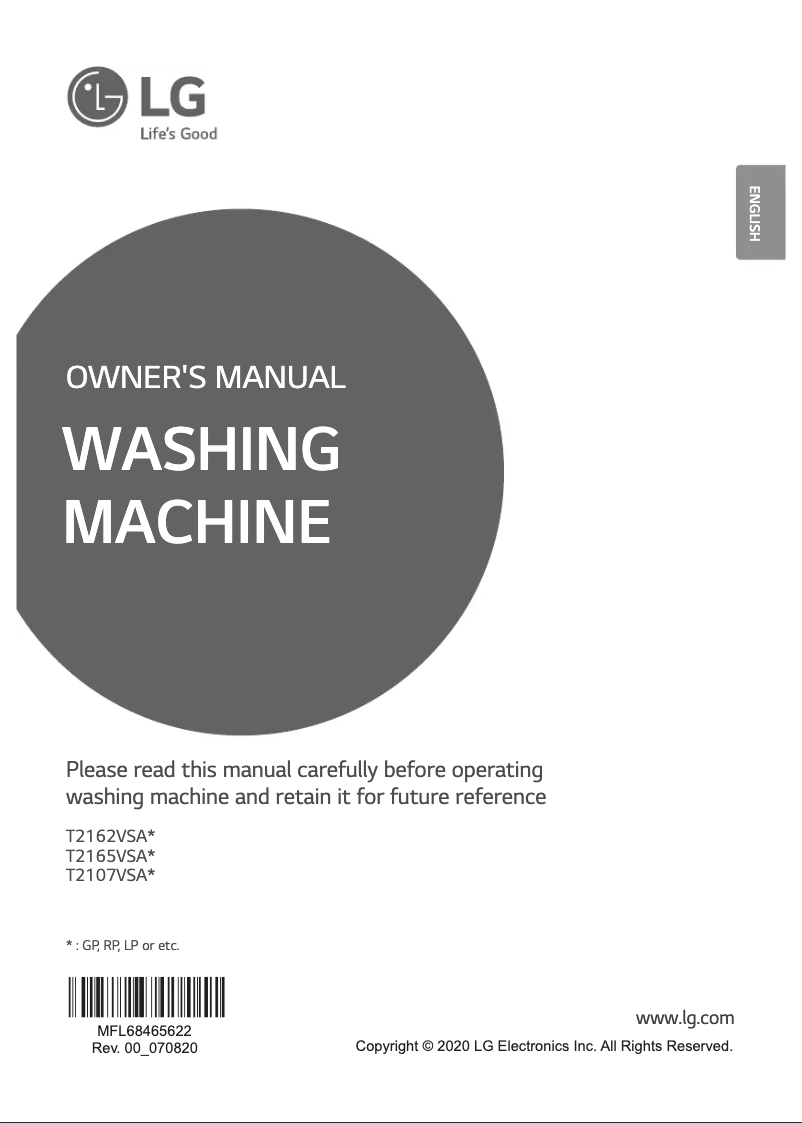 Page n°1 - Manuel utilisateur LG T2107VSAGP