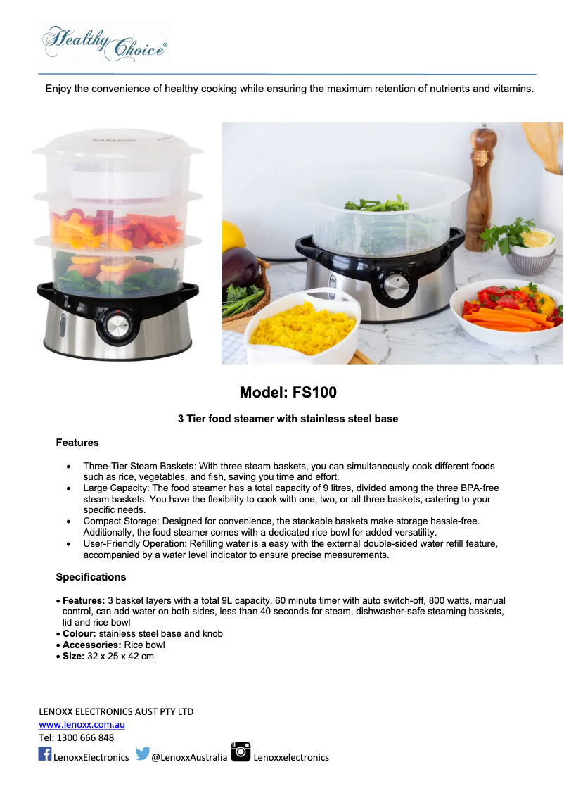 Image de la première page du manuel de l'appareil FS100