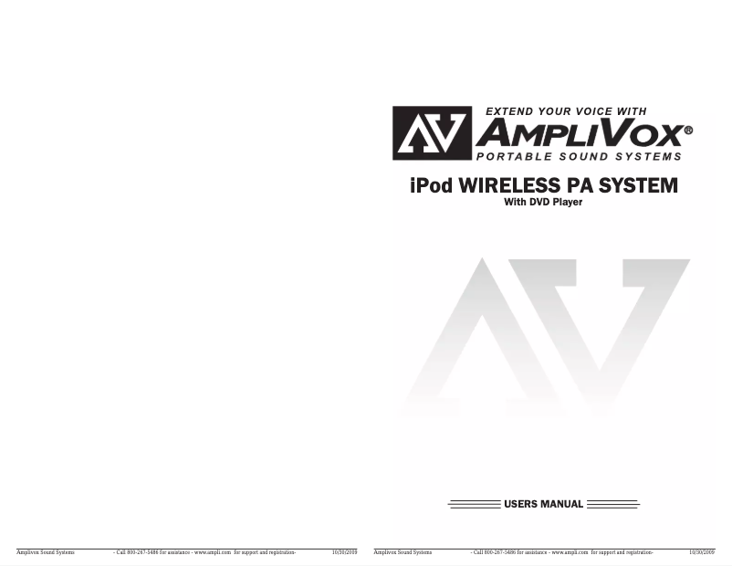 Page 1 de la notice Manuel utilisateur AmpliVox SW720