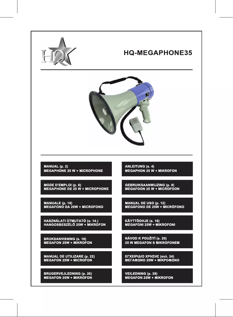 Page n°1 - Manuel utilisateur HQ MEGAPHONE35