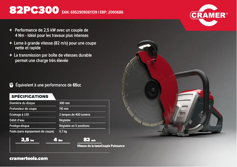 Page 1 de la notice Manuel utilisateur Cramer 82PC300