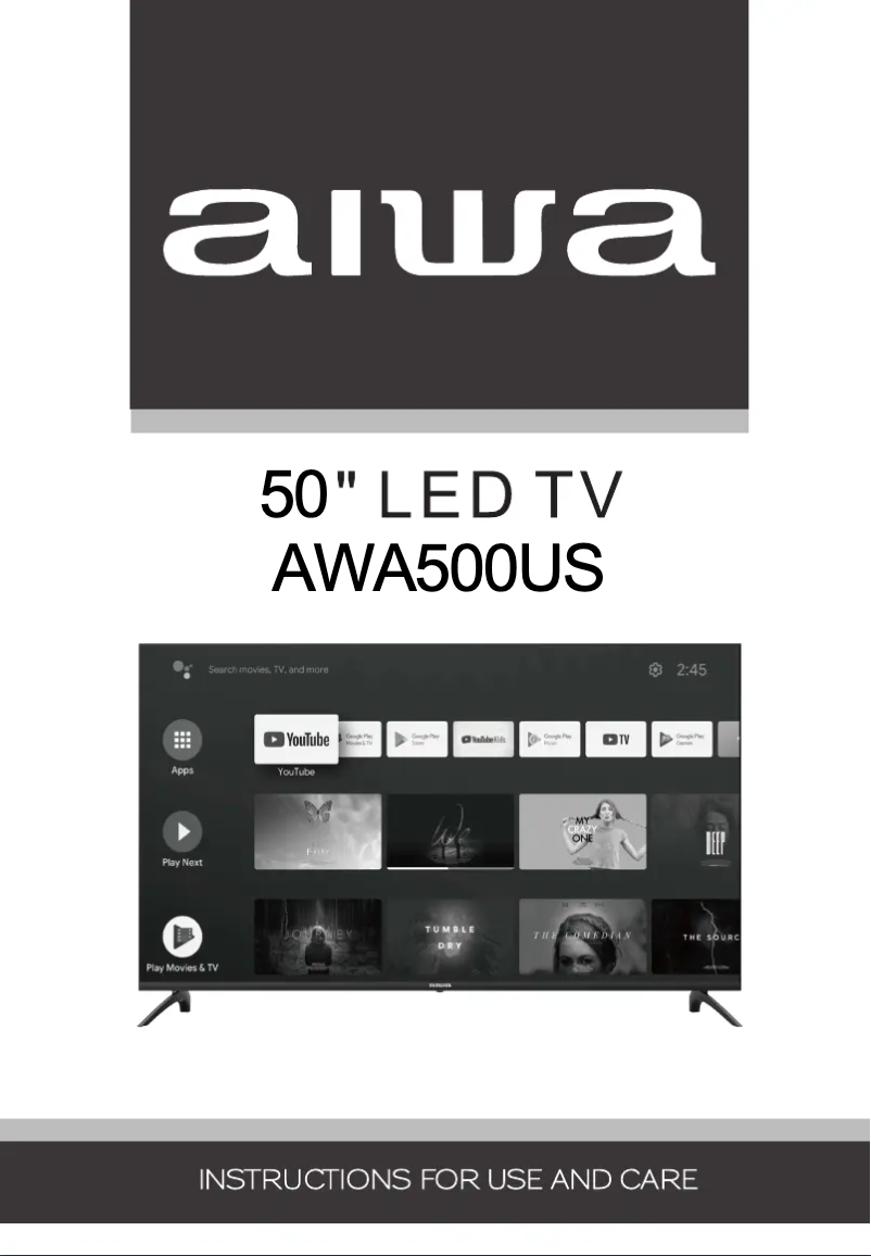 Page 1 de la notice Manuel utilisateur Aiwa AWA500US