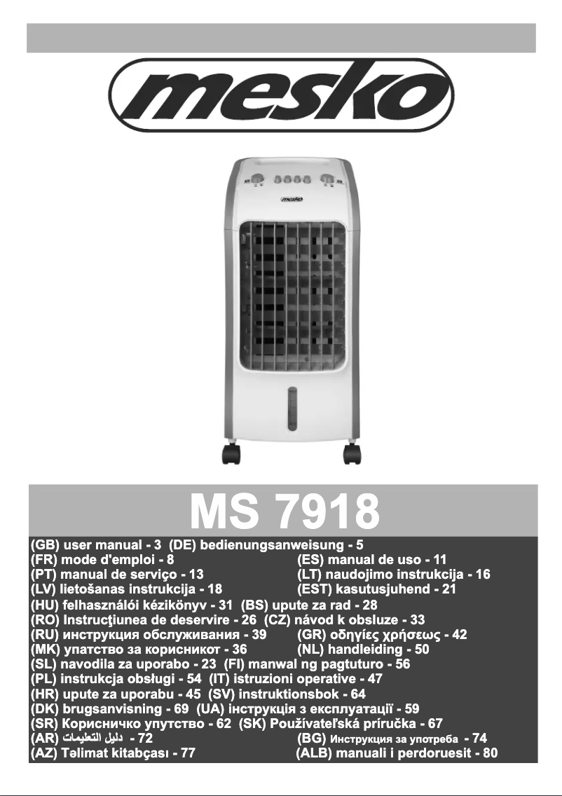 Página 1 del manual Manual de usuario Mesko MS 7918