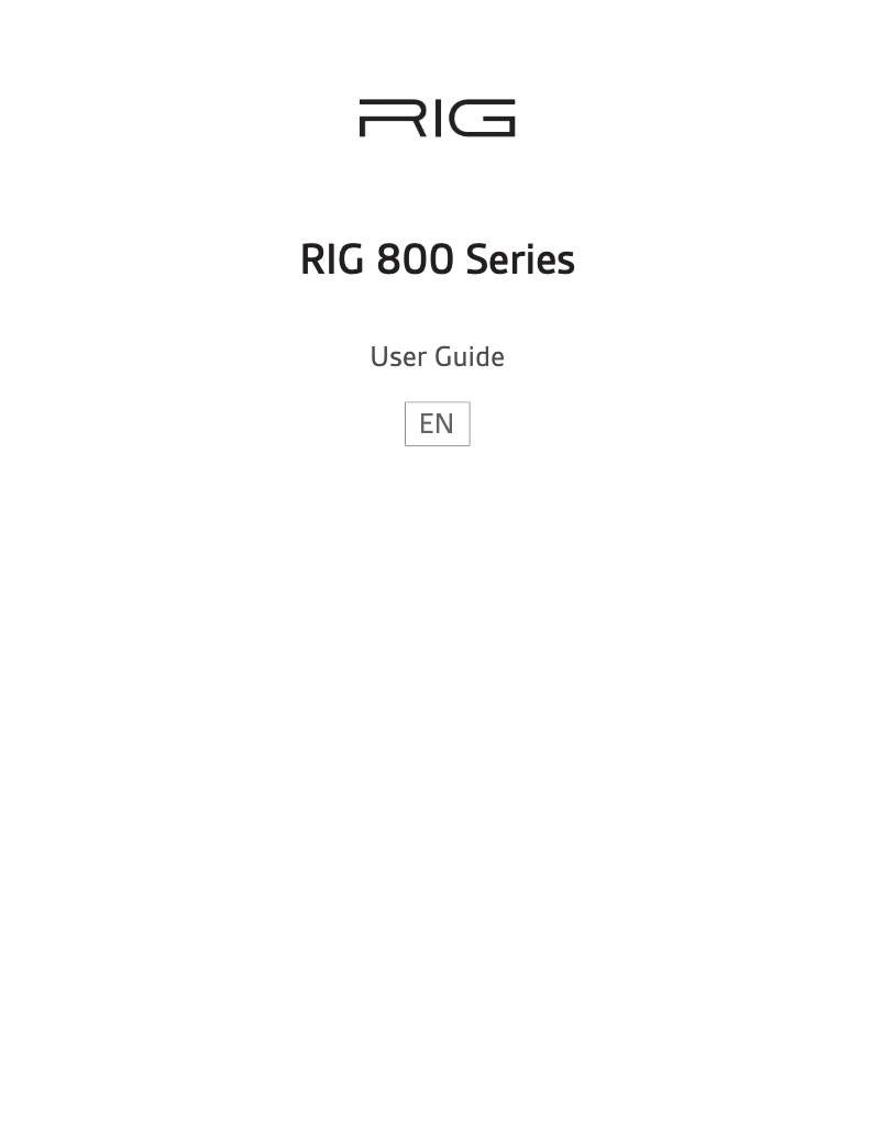 Page n°1 - Manuel utilisateur NACON RIG 800HS V2