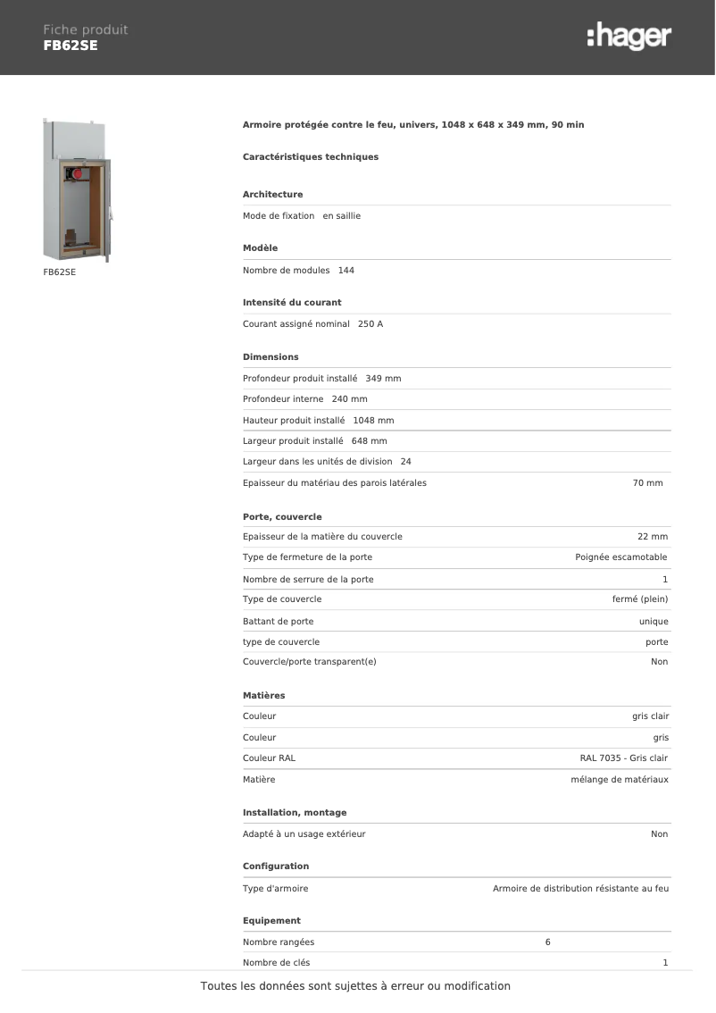 Image de la première page du manuel de l'appareil FB62SE