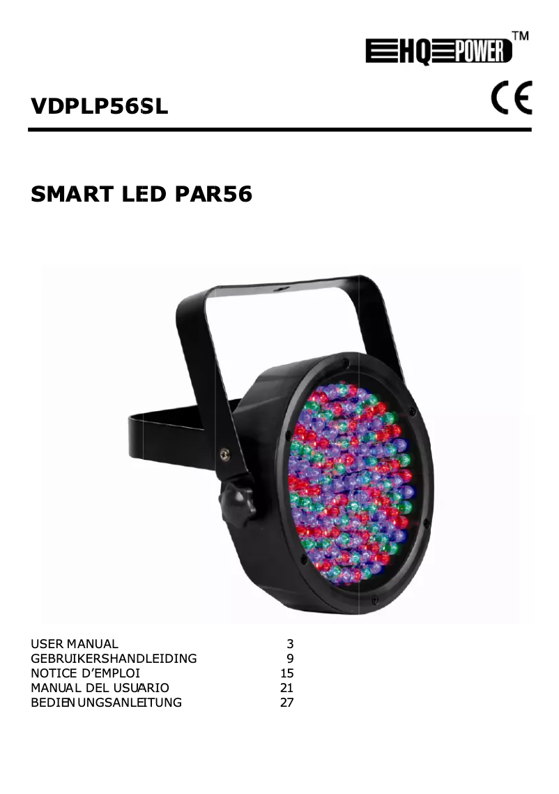 Page n°1 - Manuel utilisateur HQ Power PAR56