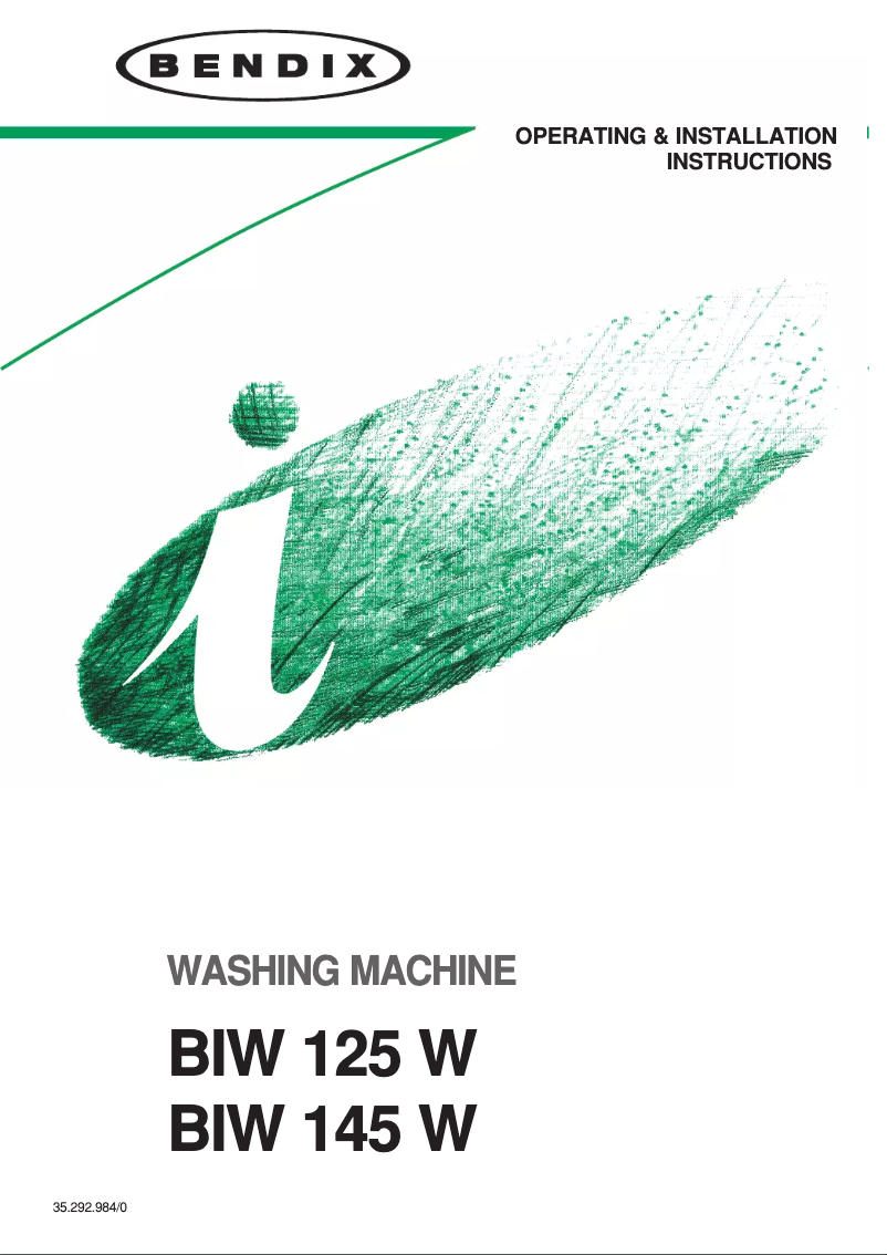 Page 1 de la notice Manuel utilisateur Bendix BIW 125 W