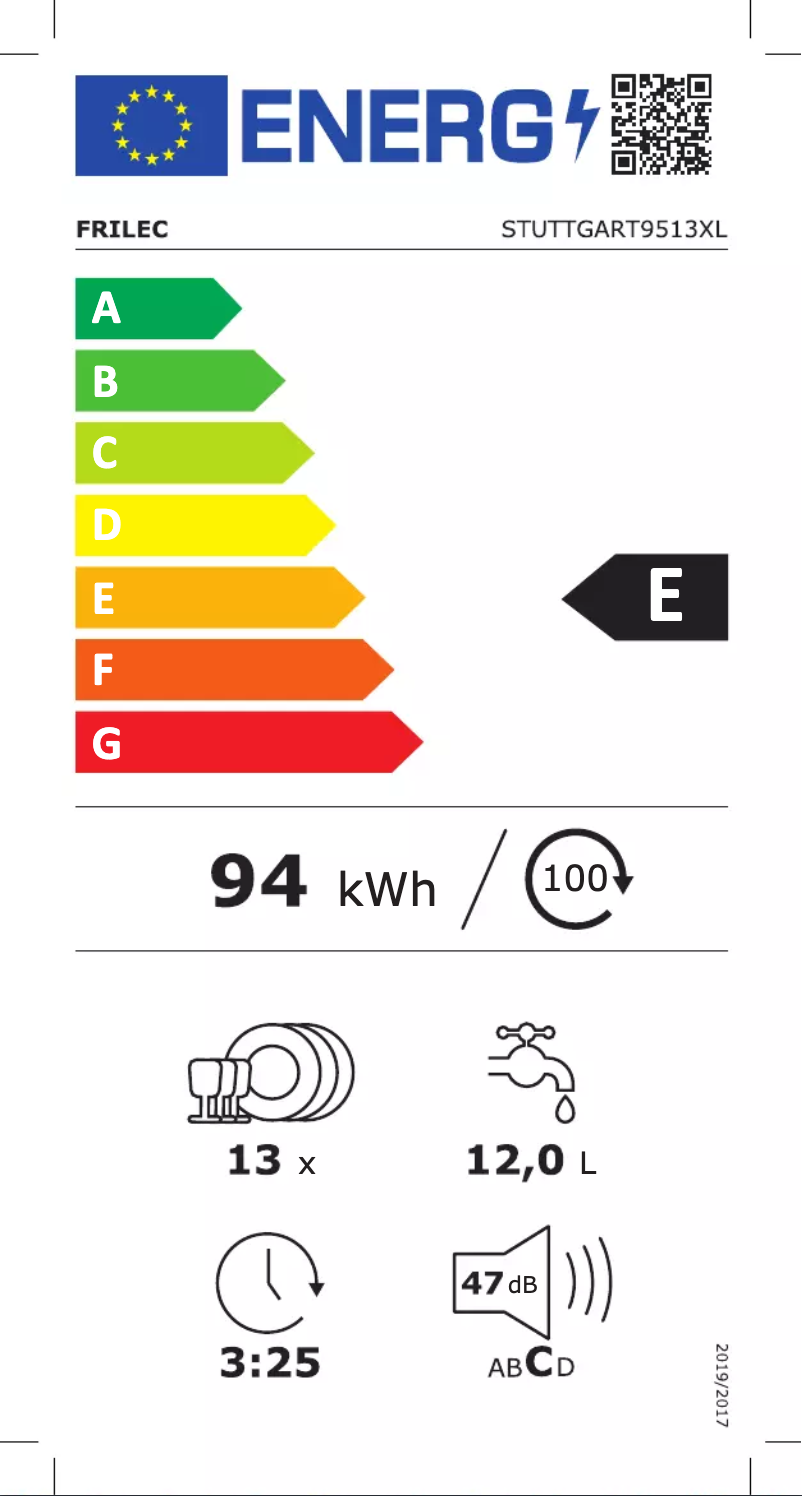 Page n°1 - Label énergétique Frilec STUTTGART9513XL