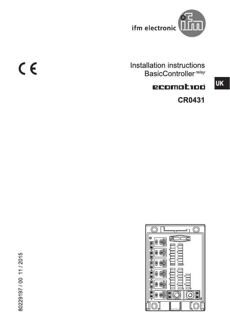 Page n°1 - Manuel utilisateur IFM EC0460