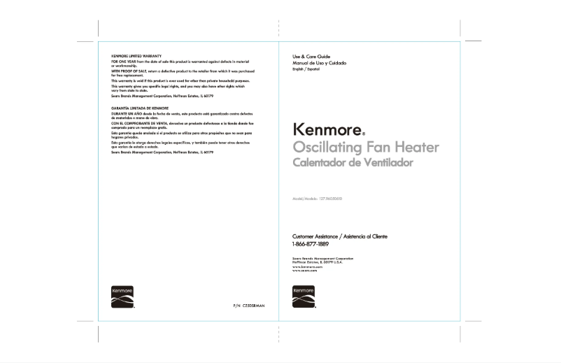 Page 1 de la notice Manuel utilisateur Kenmore EB65004