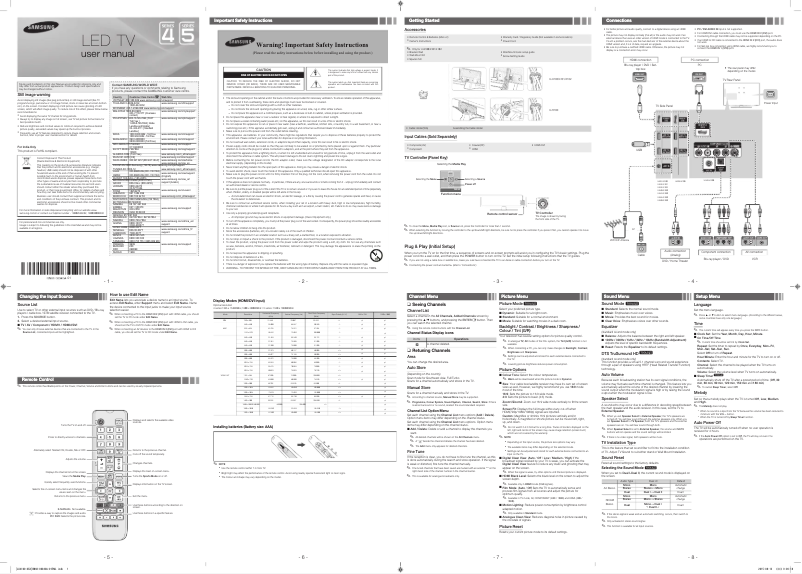 Image de la première page du manuel de l'appareil UA43J5100ARXTW