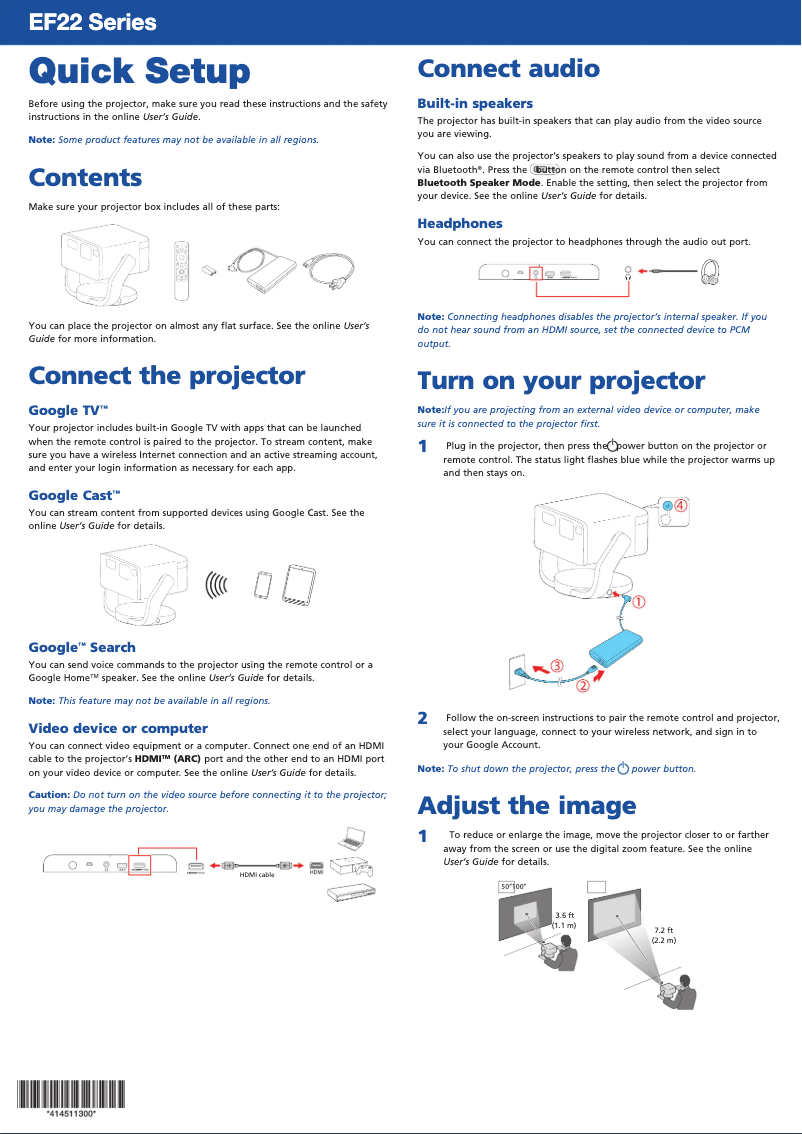 Page n°1 - Manuel utilisateur Epson EF22N