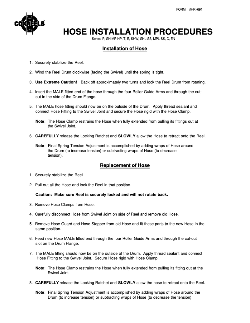 Image de la première page du manuel de l'appareil C-HP-135-135