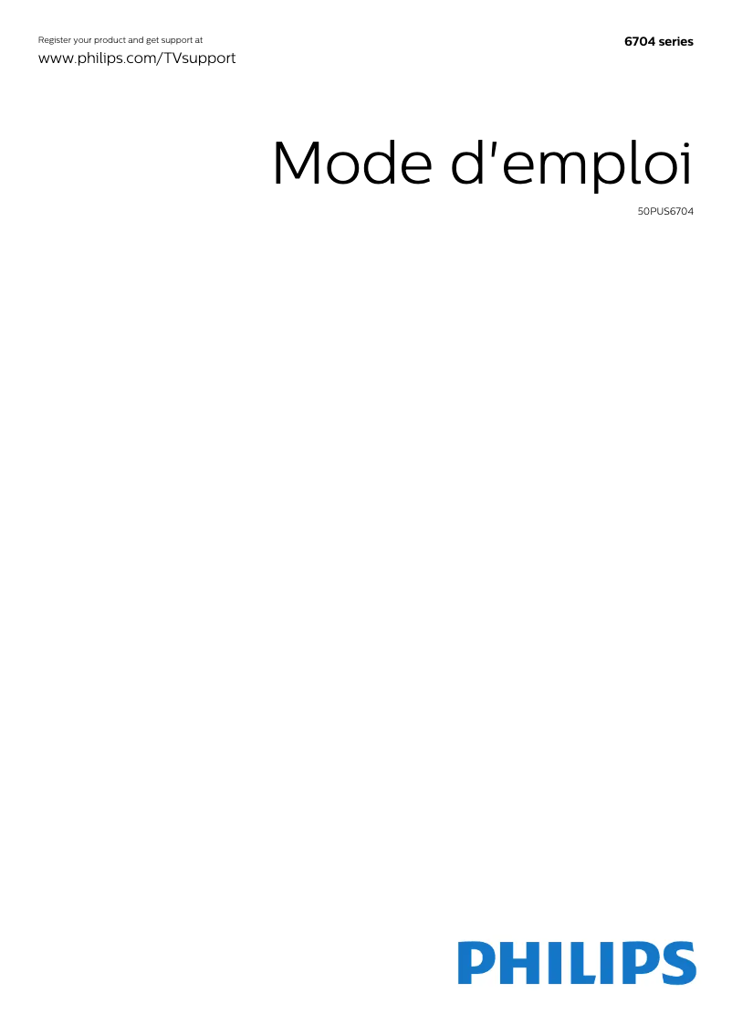 Page n°1 - Manuel utilisateur Philips 50PUS6704