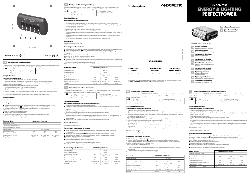 Page 1 de la notice Manuel utilisateur Dometic PerfectCharge DCDC 06