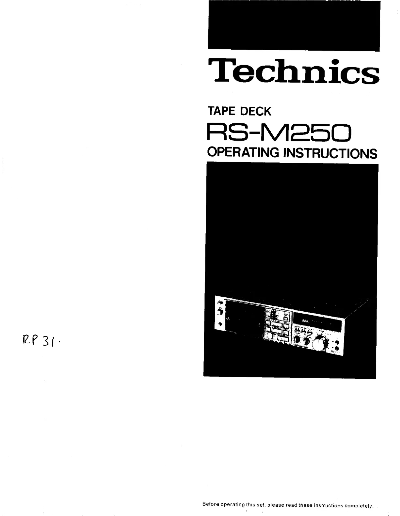 Page 1 de la notice Manuel utilisateur Technics RS-M250