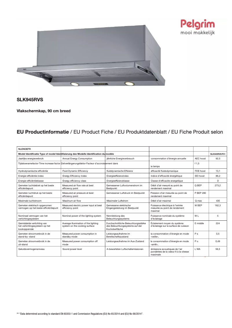 Image de la première page du manuel de l'appareil SLK945RVS