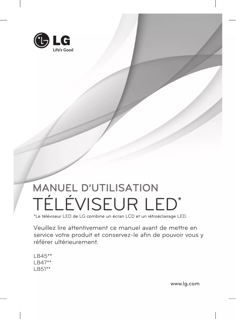 Page 1 de la notice Manuel utilisateur LG 20LB455A