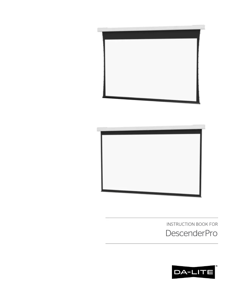 Page n°1 - Manuel utilisateur Da-Lite DescenderPro 29788LS