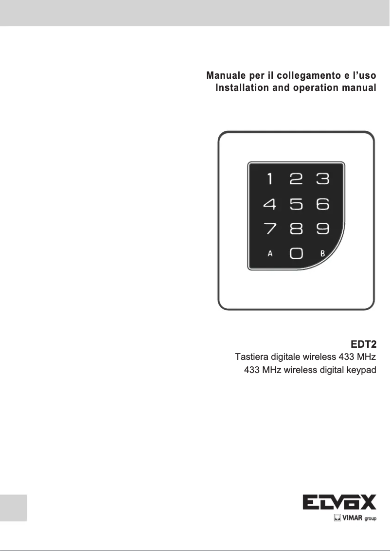 Image de la première page du manuel de l'appareil ELVOX EDT2