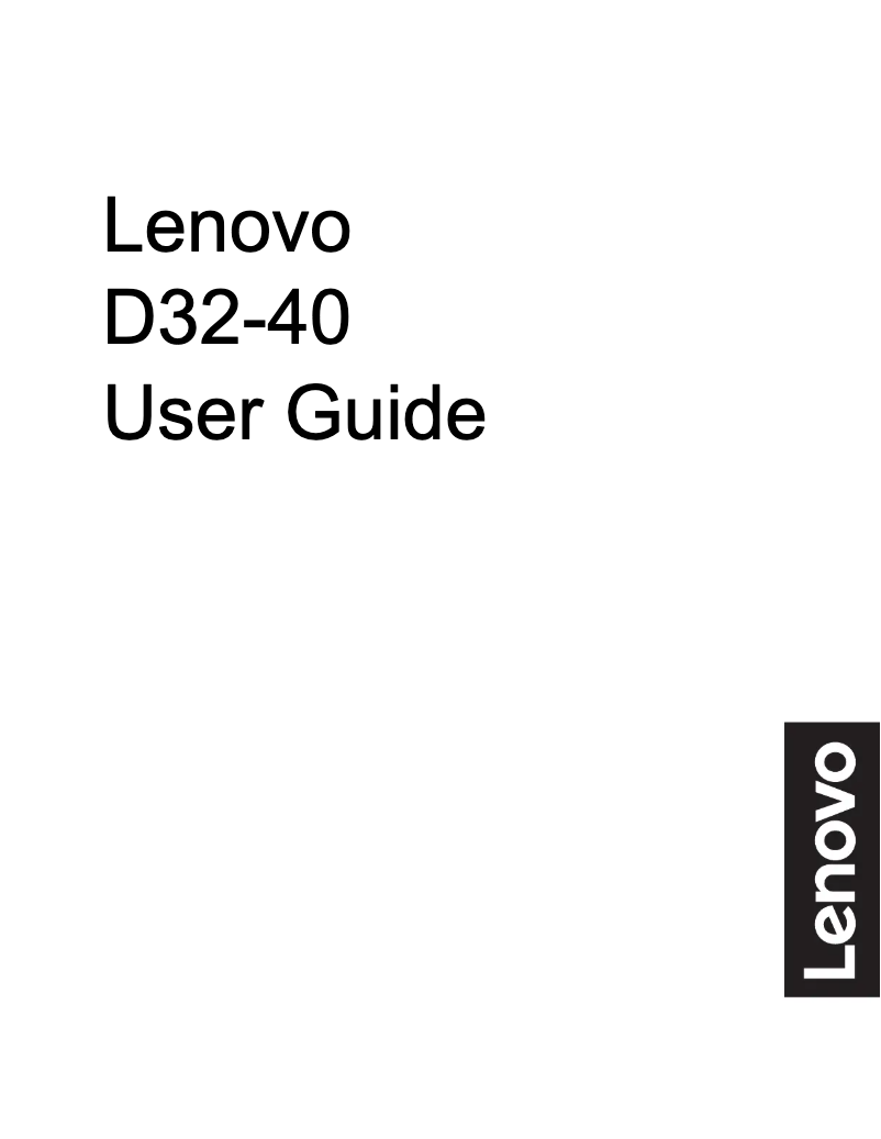 Page 1 de la notice Manuel utilisateur Lenovo D32-40