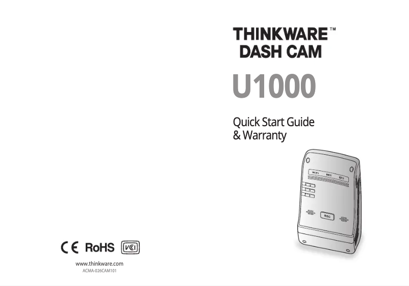 Página 1 del manual Guía de inicio rápido Thinkware U1000