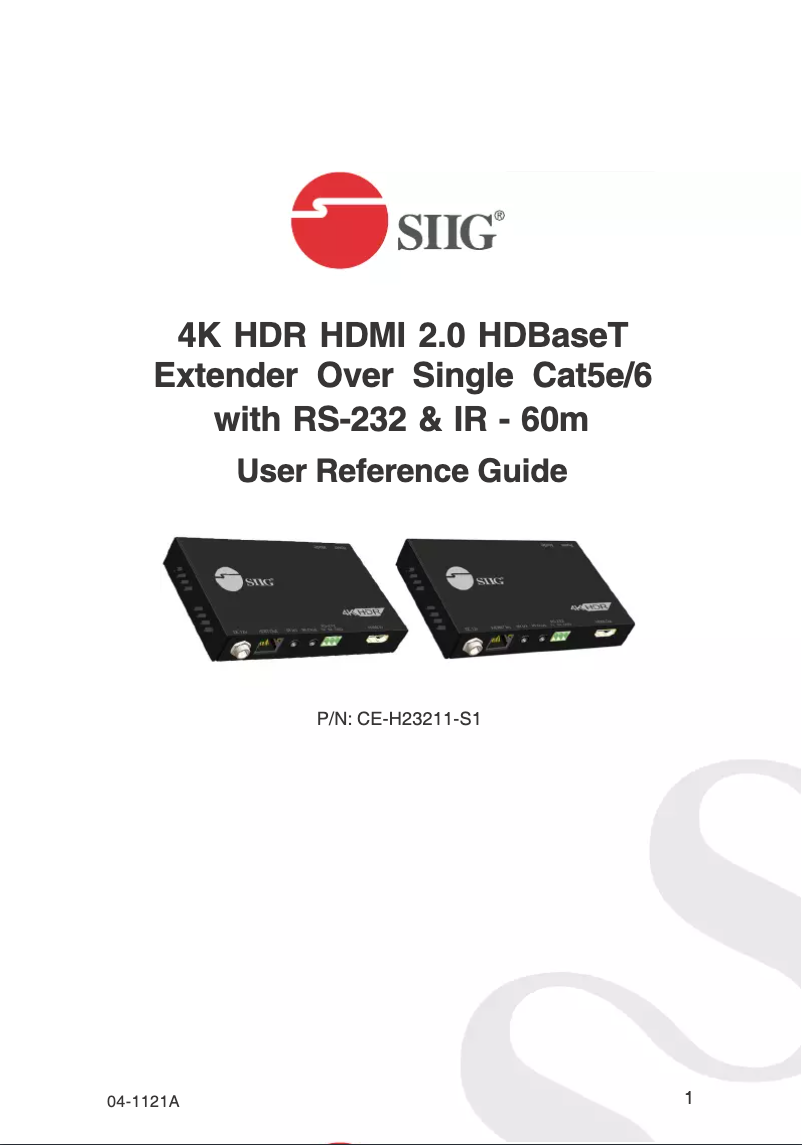 Page 1 de la notice Manuel utilisateur Siig CE-H23211-S1