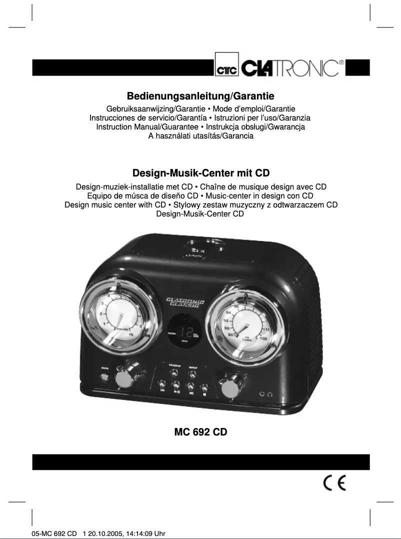 Página 1 del manual Manual de usuario Clatronic MC 692 CD