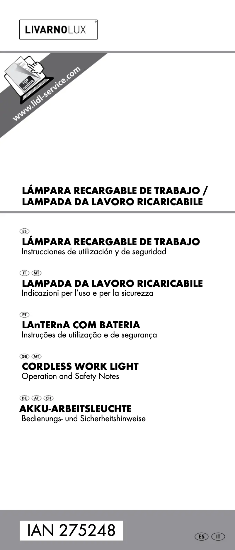 Page 1 de la notice Manuel utilisateur Livarno Lux HG00731A