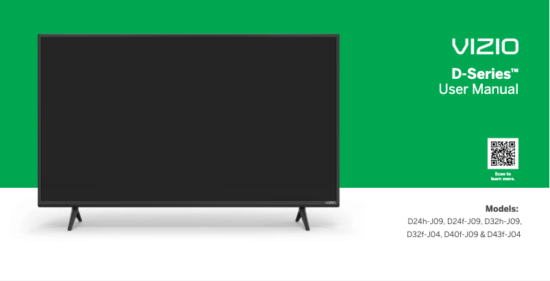 Page 1 de la notice Manuel utilisateur VIZIO D24f-J09
