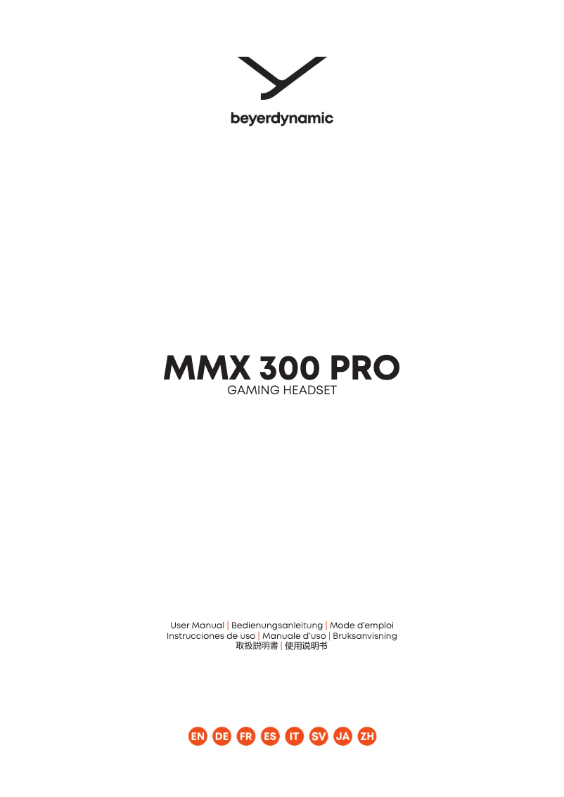Page n°1 - Manuel utilisateur Beyerdynamic MMX 300 PRO