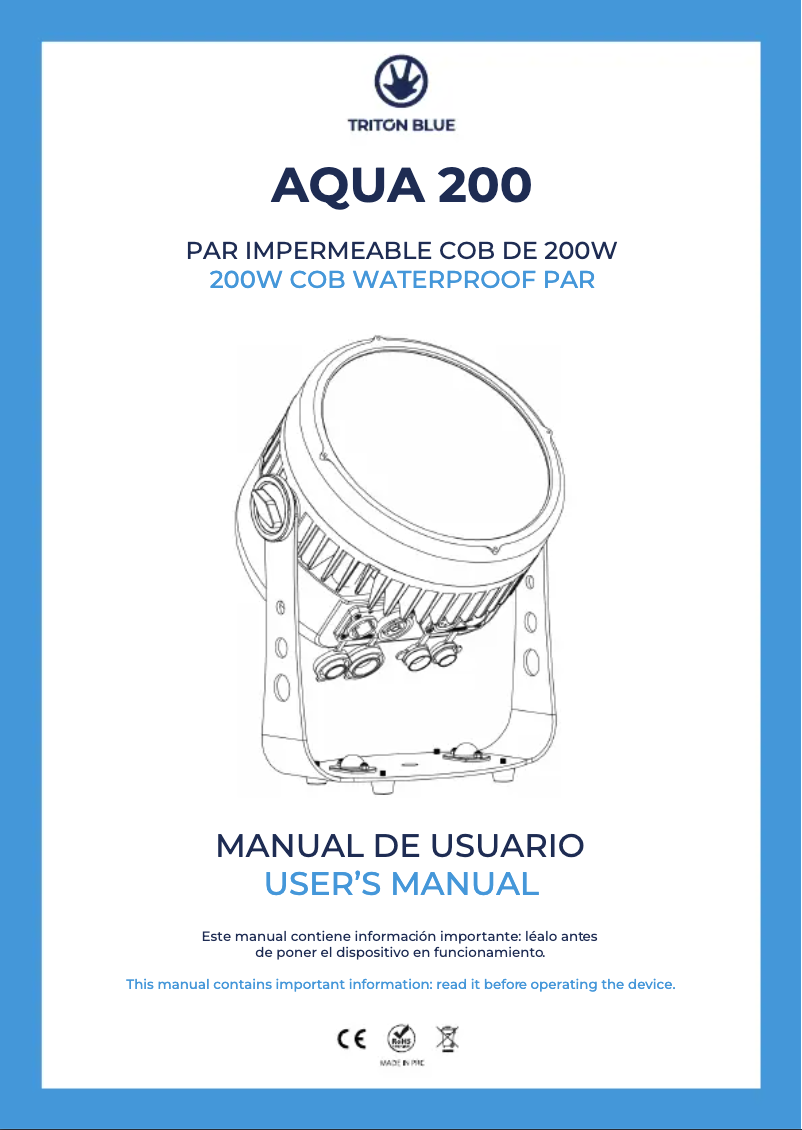 Page n°1 - Manuel utilisateur Triton Blue Aqua 200 WW