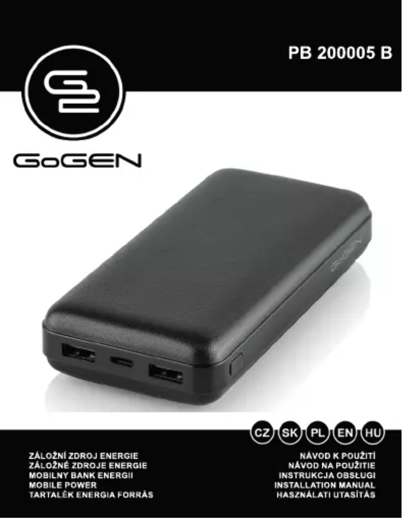 Page 1 de la notice Manuel utilisateur GoGen PB200005B