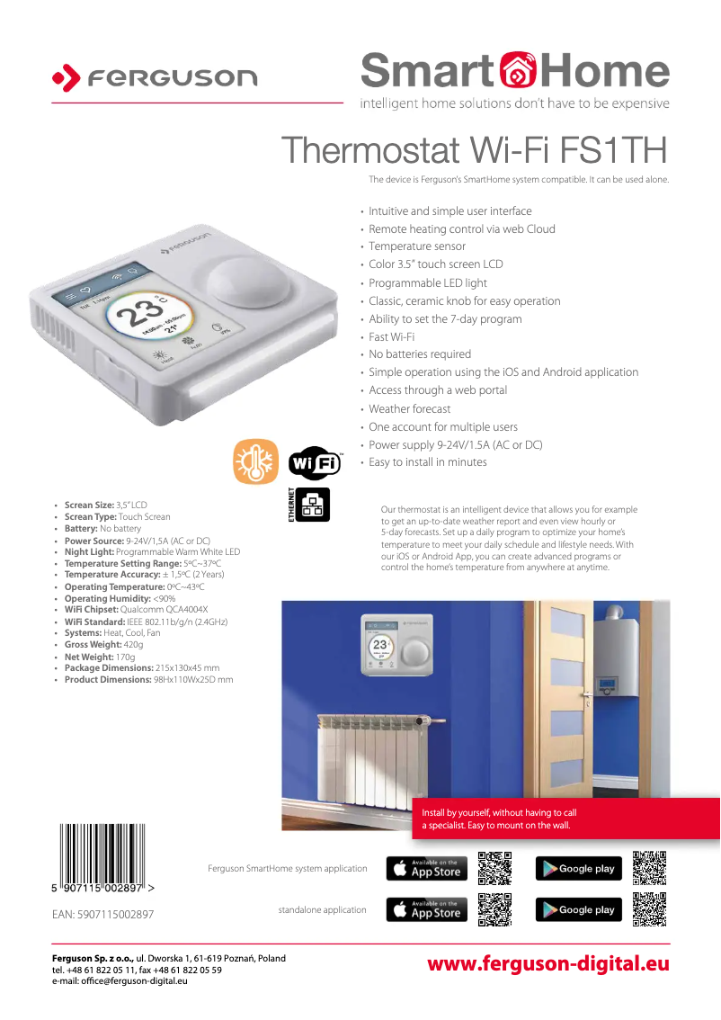 Page n°1 - Manuel utilisateur Ferguson FS1TH