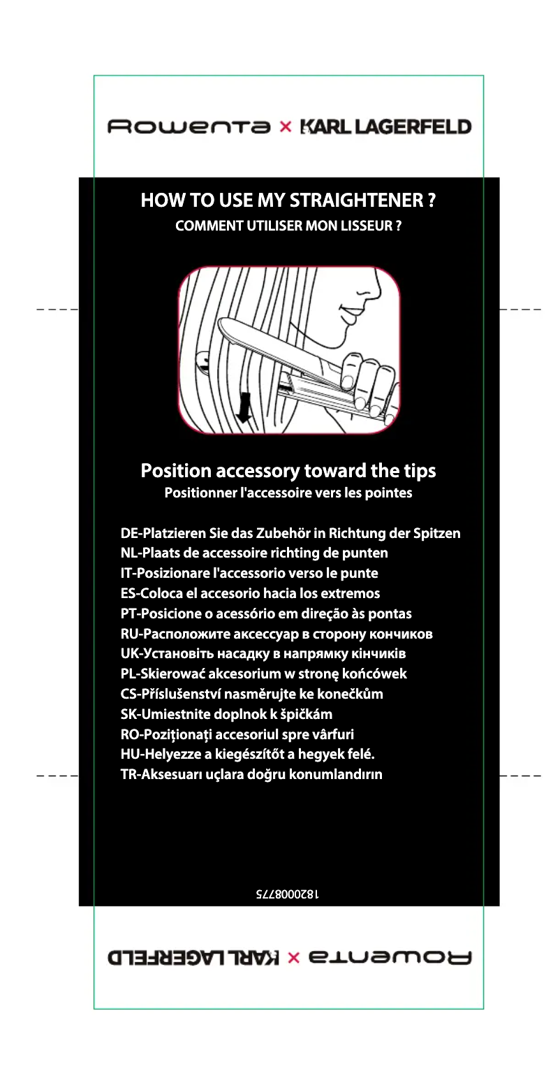 Image de la première page du manuel de l'appareil X Karl Lagerfeld K/Pro Stylist SF467L