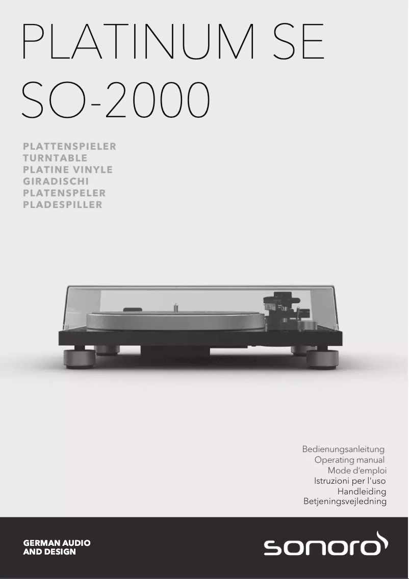 Page n°1 - Manuel utilisateur Sonoro Platinum SE SO-2000