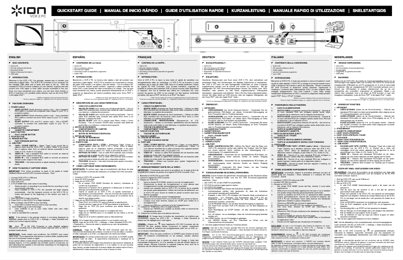 Page 1 de la notice Manuel utilisateur ION VCR 2 PC