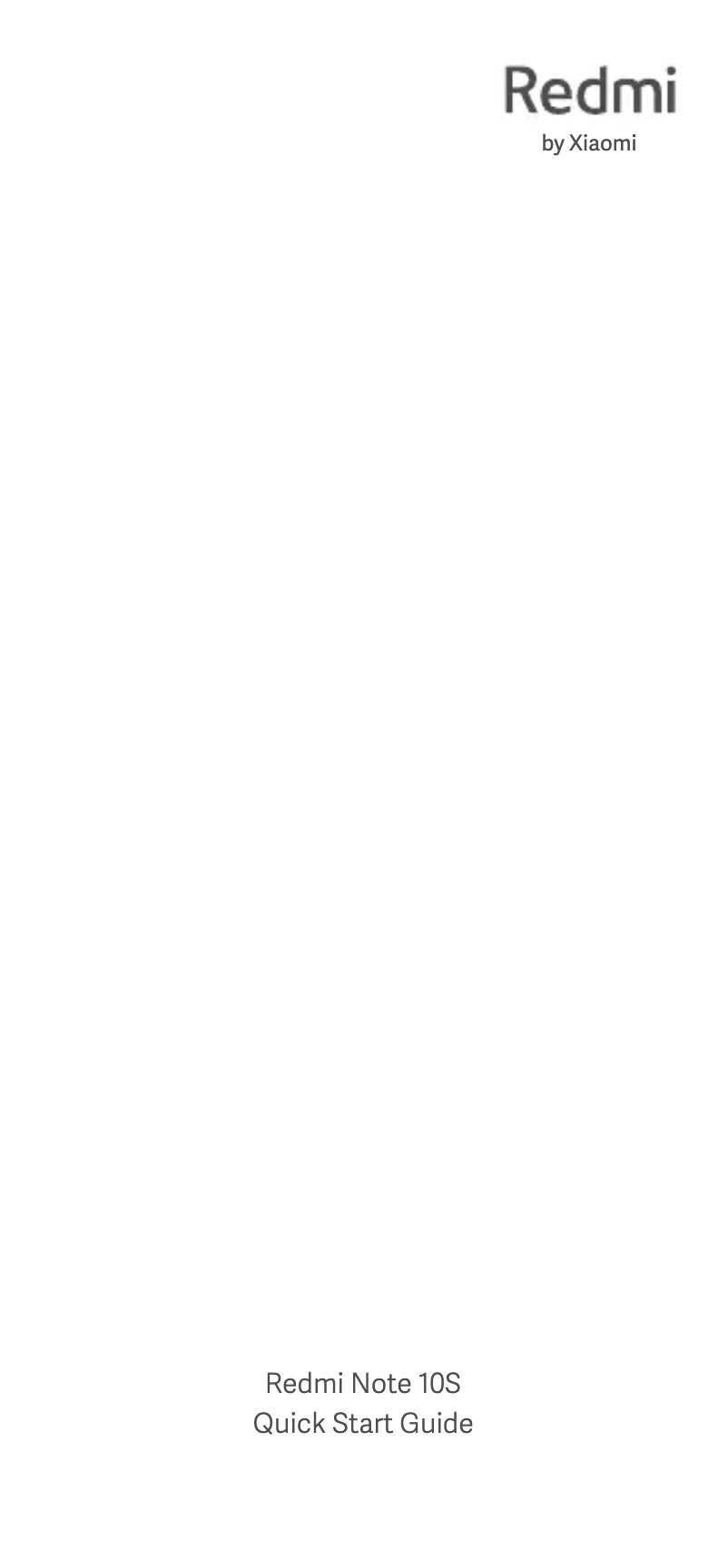 Image de la première page du manuel de l'appareil Redmi Note 10S