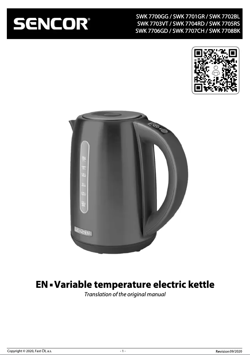 Page n°1 - Manuel utilisateur Sencor SWK 7706GD