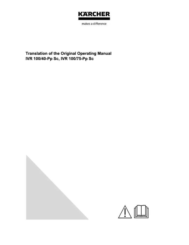 Page n°1 - Manuel utilisateur Kärcher IVR 100/40-Pp Sc