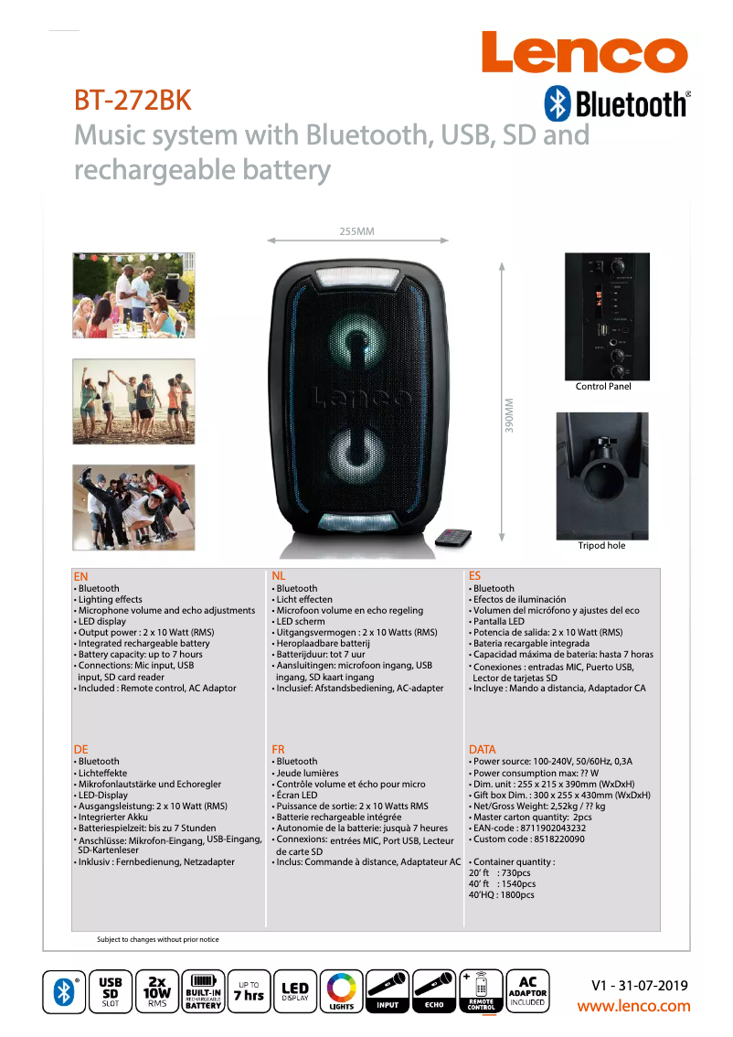 Image de la première page du manuel de l'appareil BT-272