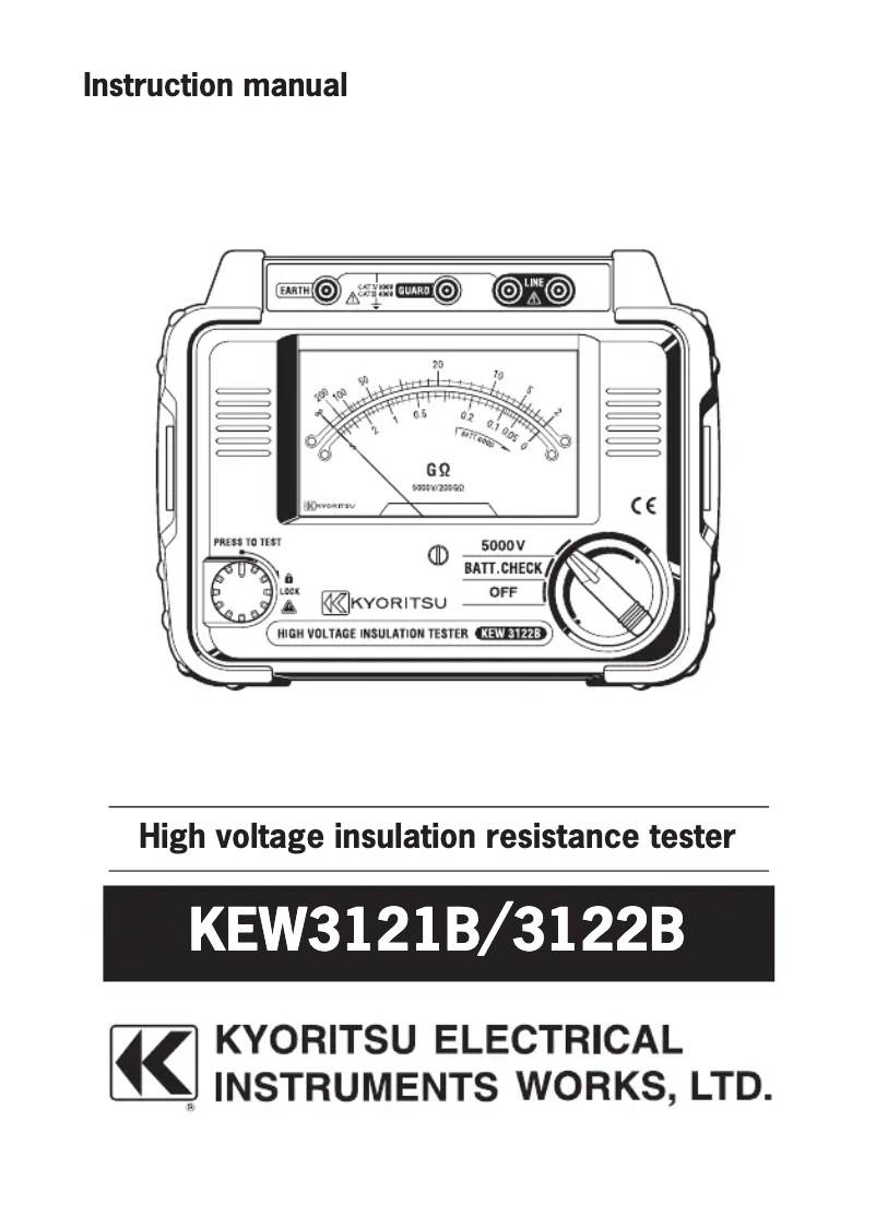 Image de la première page du manuel de l'appareil KEW3122B
