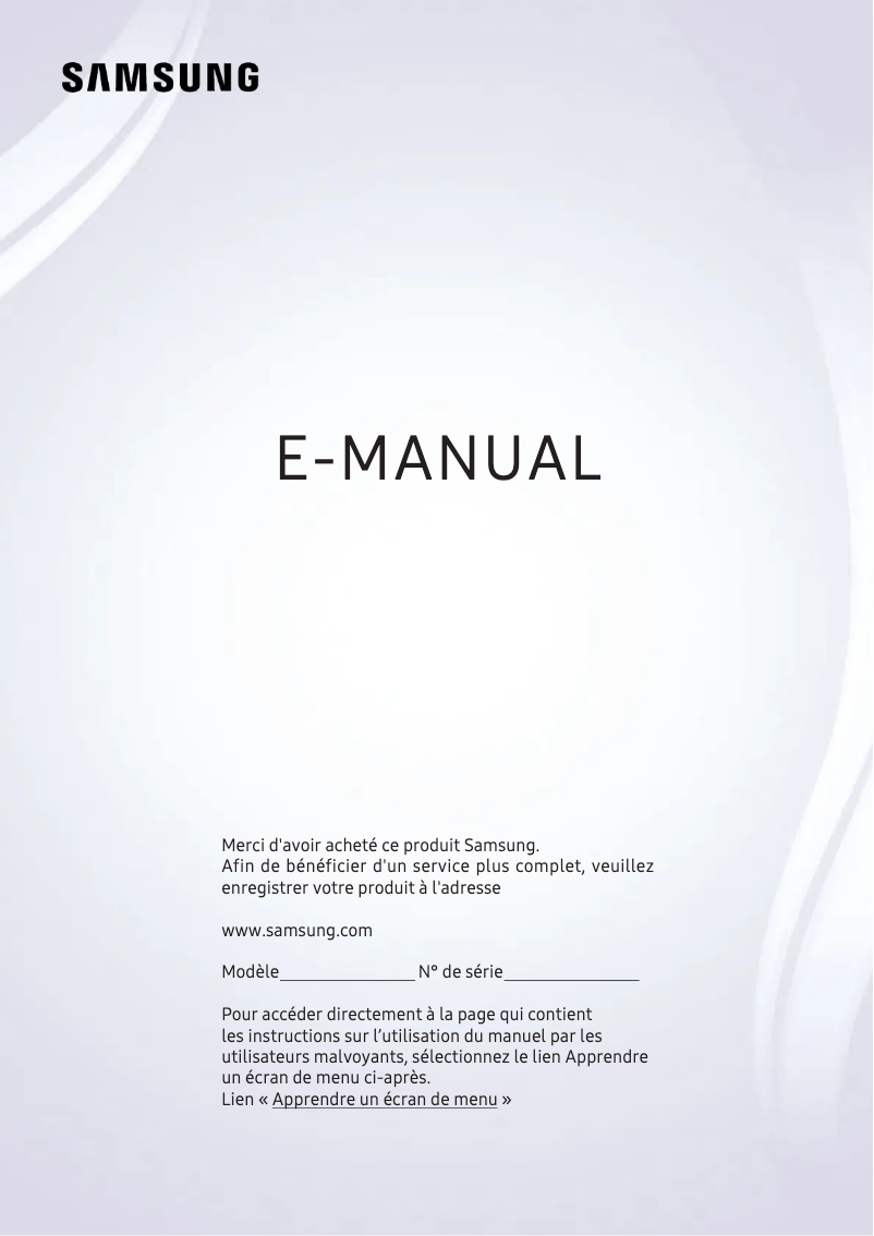 Page 1 de la notice Manuel utilisateur Samsung UE43MU6125K