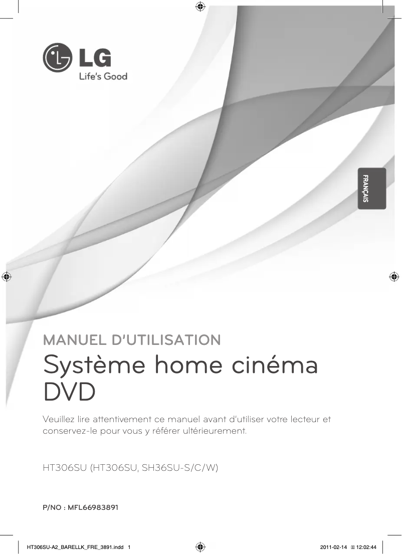 Page 1 de la notice Manuel utilisateur LG HT306SU