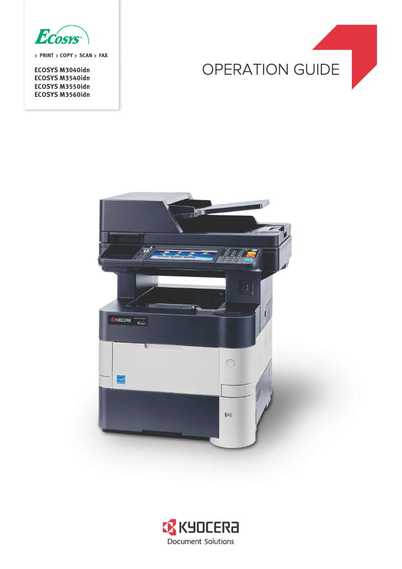 Page 1 de la notice Manuel utilisateur Kyocera Ecosys M3550idn/KL3