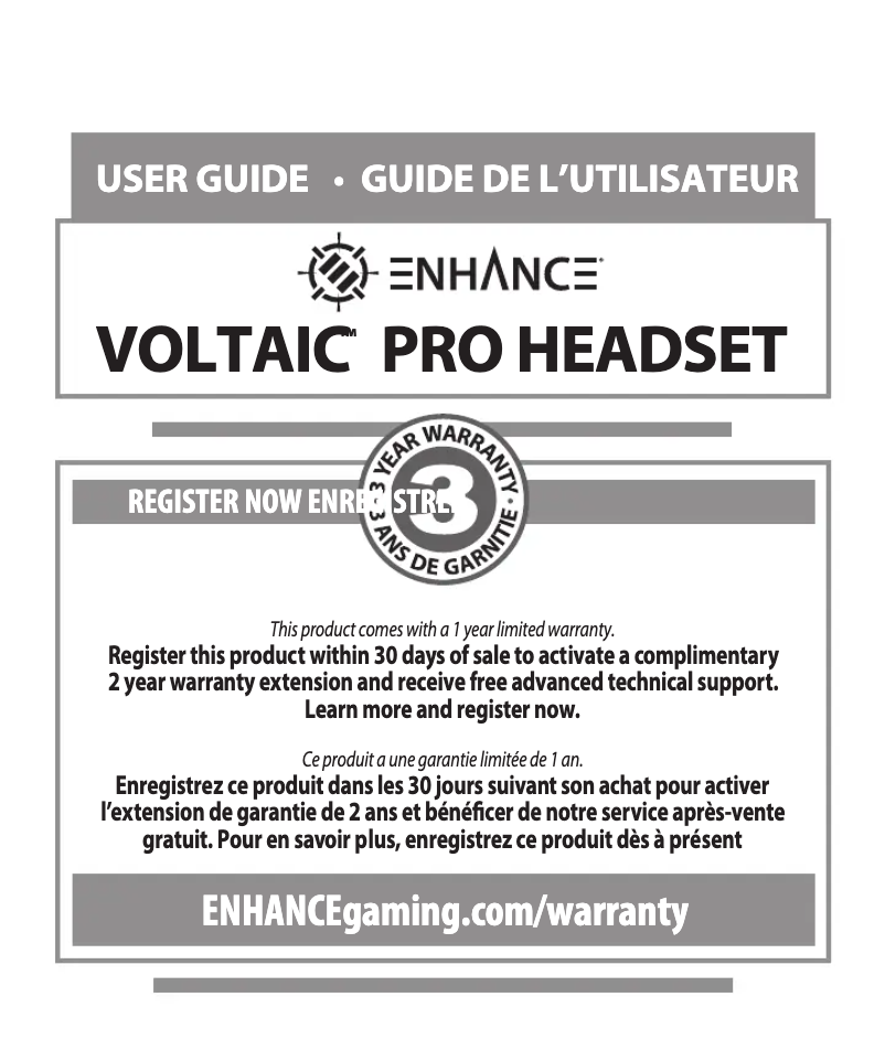 Page 1 de la notice Manuel utilisateur Enhance VOLTAIC