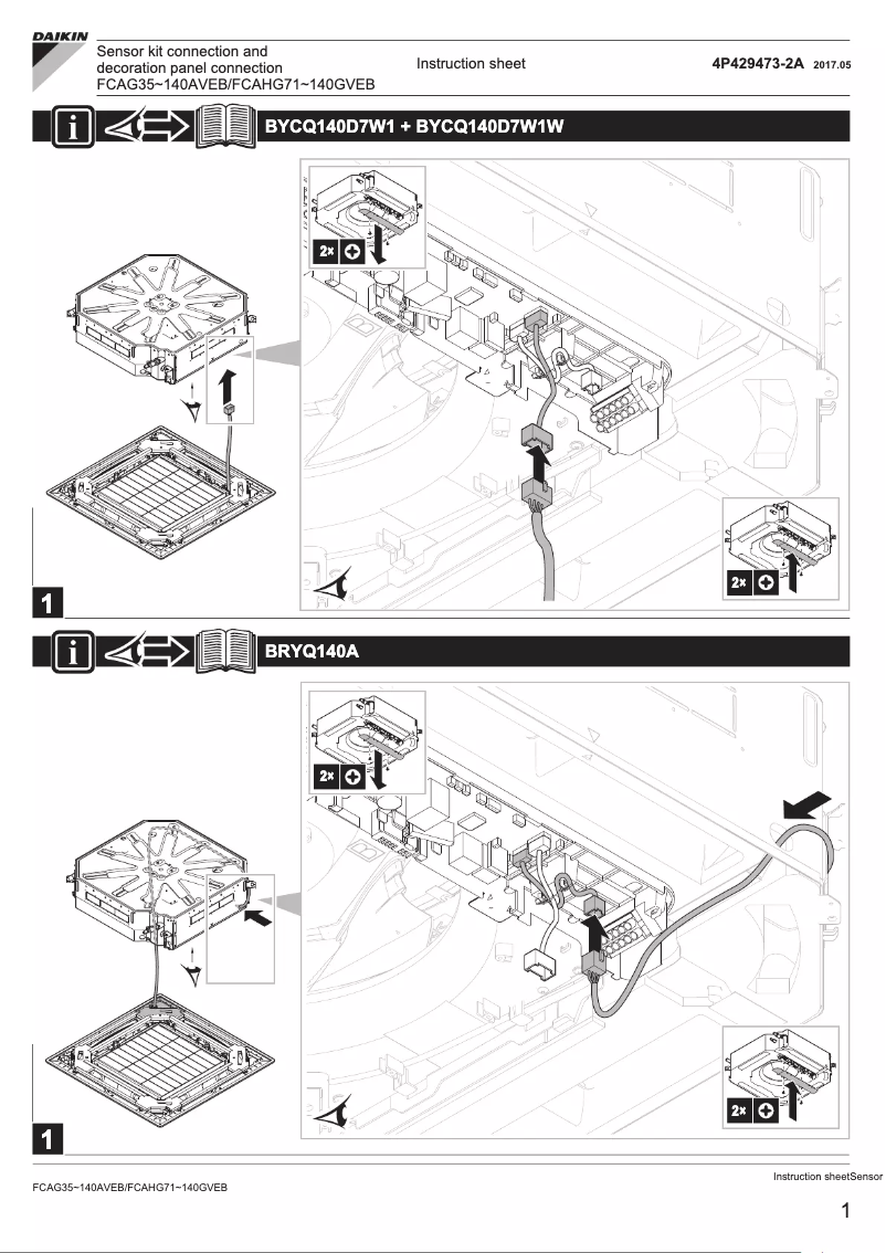 Página 1 del manual Guía de instalación Daikin FCAHG100GVEB